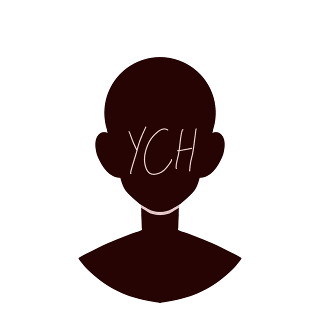 A silhouette of a person cutting off at the shoulders